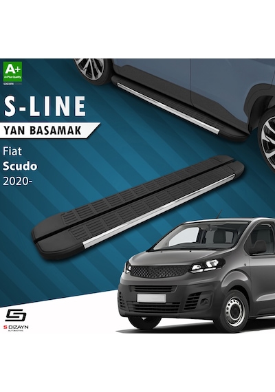 S-dizayn Fiat Scudo 3 Kısa Şase S-line Krom Yan Basamak 213 Cm 2020 Üzeri A+ Kalite