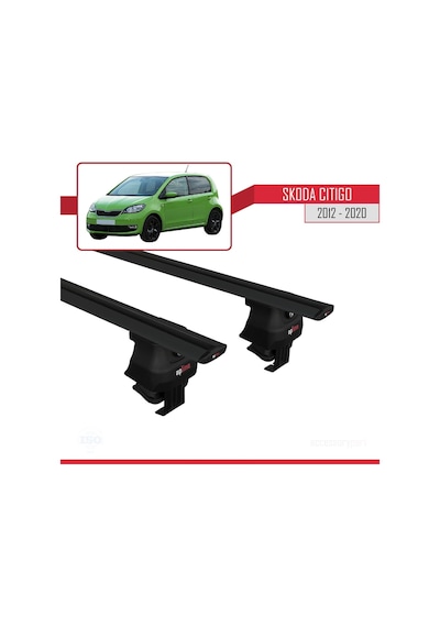 Skoda Citigo 2012-2020 Arası İle Uyumlu Ace-4 Ara Atkı Tavan Barı Siyah
