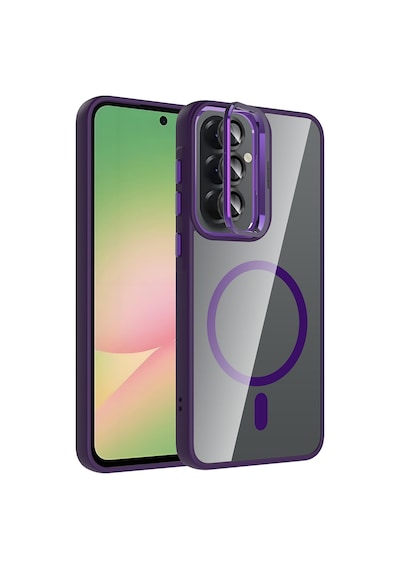 Gpack Samsung Galaxy Uyumlu A57 Kılıf Etro Standlı Araç Tutucu Özellikli Kamera Lens Koruyucu  Mor