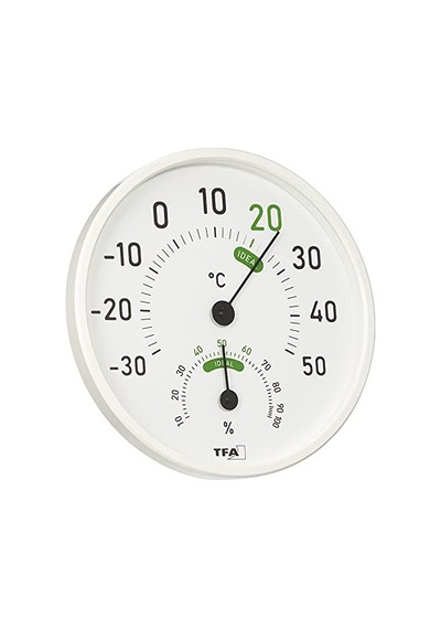 Dostmann Analog Termal Higrometre, 45.2045.02, İç Ve Dış Mekan İçin, Renkli Konfor Bölgeleri, Beyaz, U 130 X G 20 X Y 165 Mm