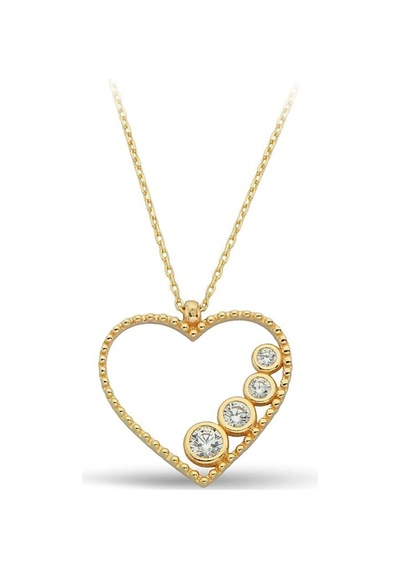 Çgk Çiğdem Gürel Kuyumculuk Kadın Gold Kalp Altın Kolye Zk0236 Sarı
