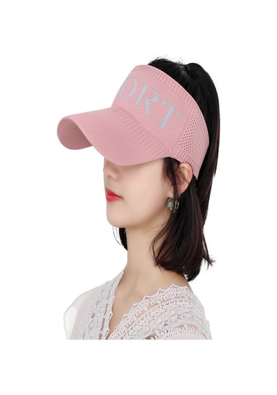 Shopiolog Vizör Şapka Unisex Yazlık Sport Baskılı Güneş Koruyucu Siperlik Pembe