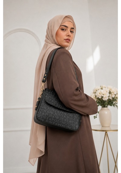 Genel Markalar Yeni Sezon Kolon Askılı 4 Bölmeli Kadın Çantası 25x15cm Siyah
