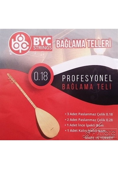 7Nota Byc18 Kısa Sap Bağlama Teli Takım Profesyonel 0.18 Kısa Sap