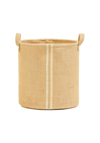 Ocean Home Textile Çizgili Jüt Sepet 20 X 20 Cm Aahşap