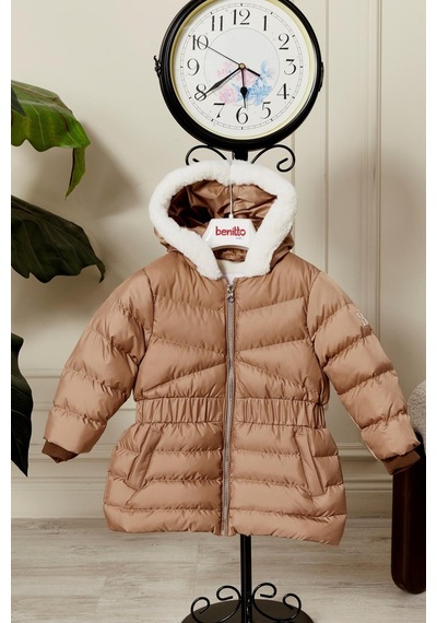 Kız Bebek Kapüşonlu Kışlık Mont 51333 Kahve