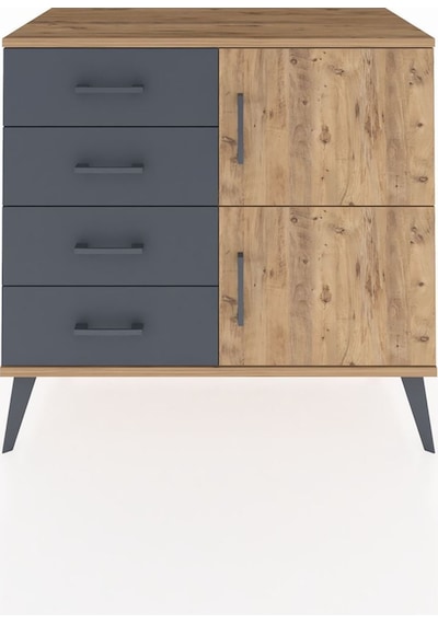 Hyperion Şifonyer Tek Raflı 4 Çekmeceli 2 Kapaklı 88x44x80 Çam-çam/antrasit Çam/antrasit Hyperion Şifonyer Tek Raflı 4 Çekmeceli 2 Kapaklı 88x44x80 Çam-çam/antrasit Çam/antrasit
