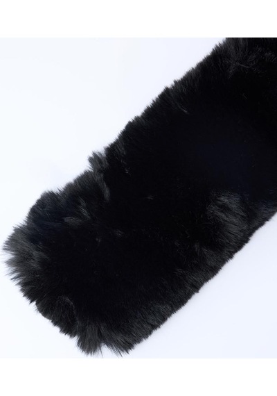 Jimmy Key Siyah Kısa Peluş Atkı 5ww315533900