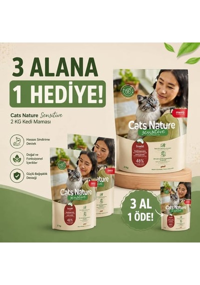 Mera Cat Sensitive Insect Yetişkin Kedi Maması 2 Kg 3 + 1
