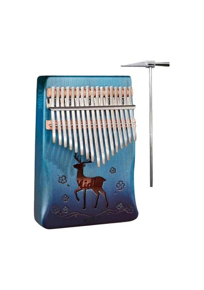 Midex KLX-510 Hakiki Ağaç Geyik Desenli Kalimba 17 Tuşlu