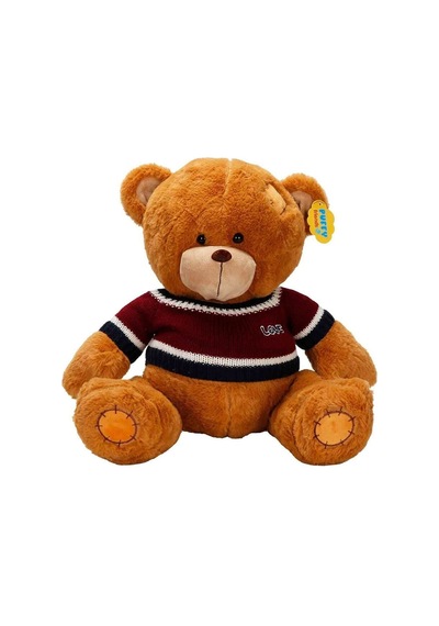 2001008 Sun-sabc-jnh-pff-sk Peluş Ayı Oturan Kazaklı 42 Cm 2r