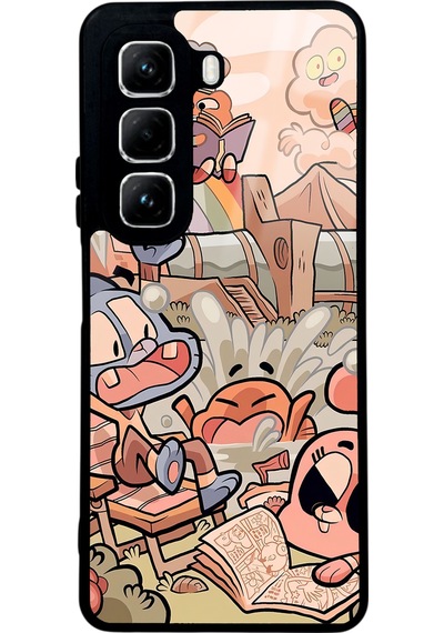 İnfinix Hot 50 Gumball Tasarımlı Glossy Telefon Kılıfı Çok Renkli