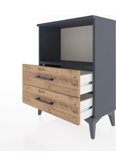 Arges Komodin 2 Çekmeceli 60x30x80 Antrasit-çam Antrasit