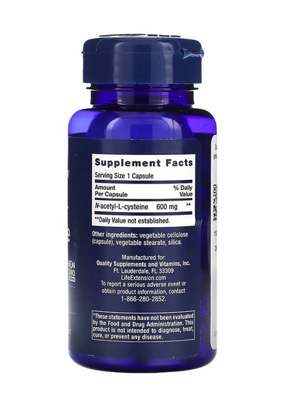 Life Extension, N-acetyl-l-cysteine, 600 Mg, 60 Capsules