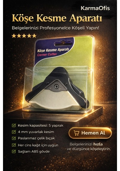 Köşe Kesme Aparatı Laminasyon, Kartvizit Ve Fotoğraf İçin Yuvarlak Köşe Kesici 5 Yaprak