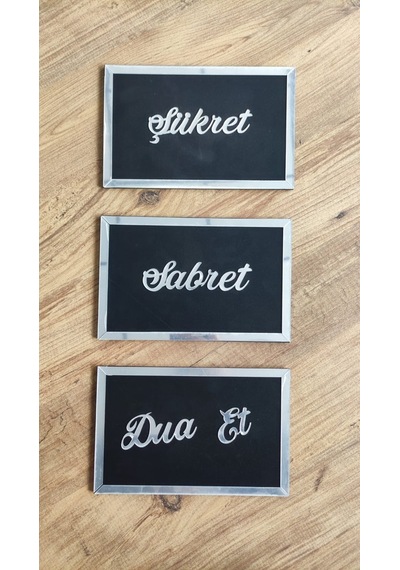 Sabret Şükret Dua Et Tablo-3'Lü-Sabret-Sükret-Dua-Et-Gümüş