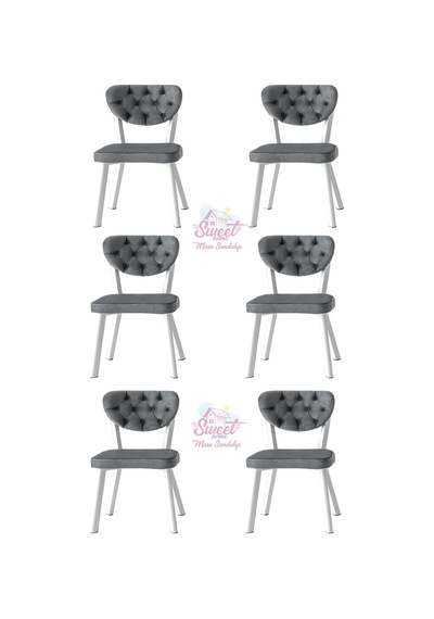 Simge Metal Sandalye Renkli Ayak 6 Lı Set Cafe,restaurant,mutfak,salon,yemek Odası Sandalyesi 001