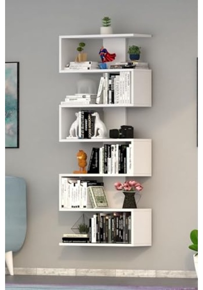 Dekoratif Duvar Rafı Modern Kitaplık Ve Raf Ünitesi Beyaz Diğer