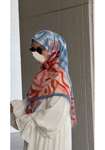 Qalortex Scarf Pamuklu Soft Mihrâ Desen Eşarp-bulut