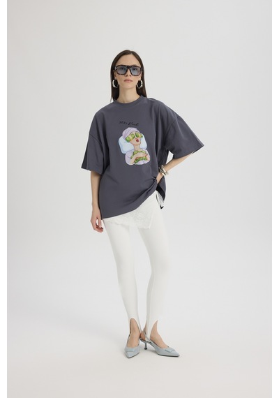 Mai Studios Co. Mood Oversize Füme T-shirt Füme