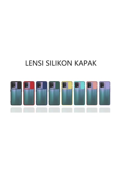 Noktaks - Oppo Reno 5 Lite Uyumlu - Kılıf Slayt Sürgülü Arkası Buzlu Lensi Kapak - Sarı