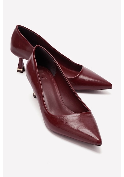 Luvi Shoes Lawton Bordo Cilt Kadın Topuklu Ayakkabı