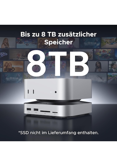 Ugreen Mac Mini M4 Bağlantı İstasyonu, Çift Monitör Kurulumları İçin Displayport 4k 240hz Maks. , 10 Gbps Usb Bağlantı Noktaları, 8 Tb M.2 Nvme Ssd Yuvası, Sd/tf Kart Okuyucu Ve 3,5 Mm Ses Mac Mini M4/m4 Pro İle Uyumlu