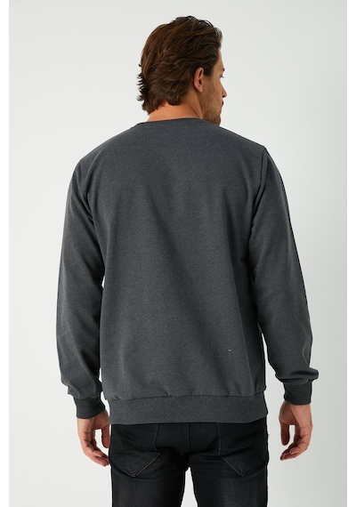 Mmetalic Antrasit Relaxed Fit Bisiklet Yaka Sweatshirt Düz Paça Erkek Eşofman Takımı Antrasit