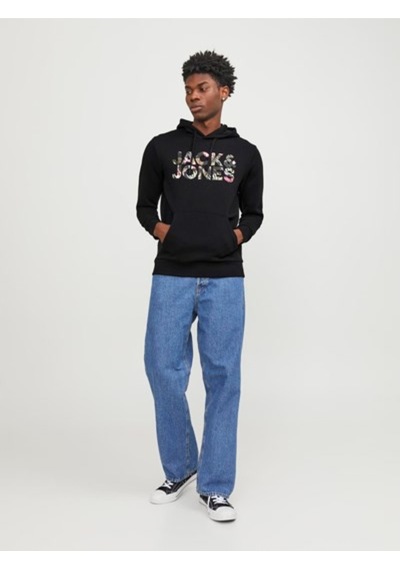Jack & Jones Jack&jones 12250682 Jjejeff Crop Logo Sweat Siyah