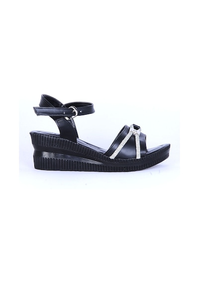 Moda Ayakkabı 149 Ortopedik Kadın 7cm Sandalet Ayakkabı Siyah