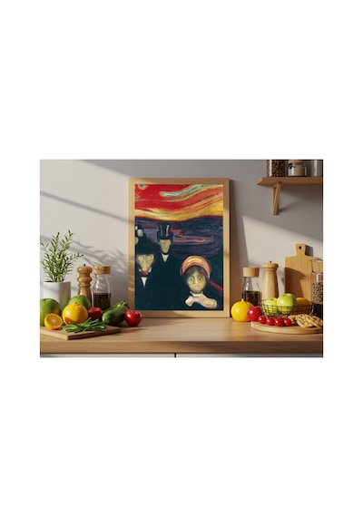 Modern Sanat Munch Endişe Çerçevesiz Poster 21x30 Cm A4 Tablo Modern Sanat Ekspresyonizm
