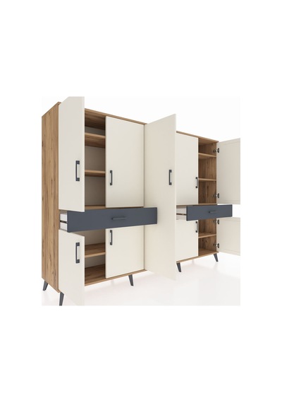 Hyperion Dolap 12 Raflı 2 Çekmeceli 8 Kapaklı 220x44x163 Çam-ayta Çam-aytaşı/antrasit Hyperion Dolap 12 Raflı 2 Çekmeceli 8 Kapaklı 220x44x163 Çam-ayta Çam-aytaşı/antrasit