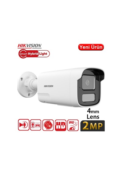 Hıkvısıon Ds-2cd1t23g2-lıuf/sl 2mp 4mm Akıllı Çift Işık Çift Yönlü Konuşma Bullet Kamera-50mt