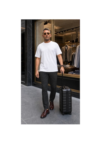 Modi Green Unisex Regular Fit Süprem Sıfır Yaka Kısa Kollu Tişört - Beyaz