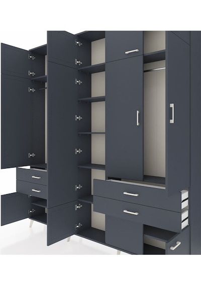 Arges Dolap 11 Raflı 4 Çekmeceli 2 Askılı 220x30x243 Antrasit-antrasit/antrasit Antrasıt/antrasıt Arges Dolap 11 Raflı 4 Çekmeceli 2 Askılı 220x30x243 Antrasit-antrasit/antrasit Antrasıt/antrasıt