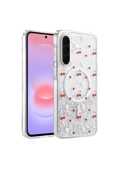 Onegif Samsung Uyumlu Galaxy A56 Misk Simli Magsafe Kapak - Desen 5