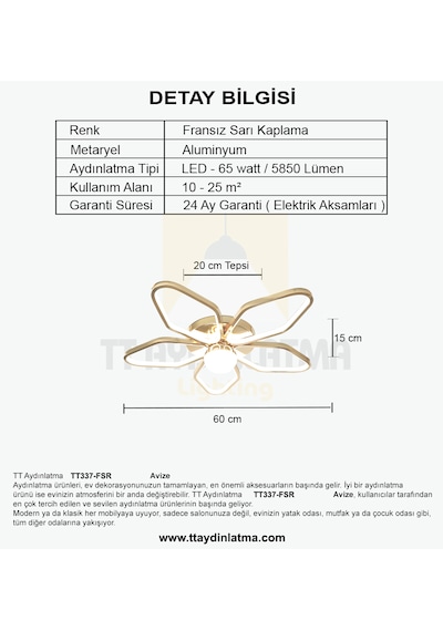 Tt337-fsr Tt Ayd. 3 Renk Modüllü Toplu Fransız Sarı Led Avize Rosegold