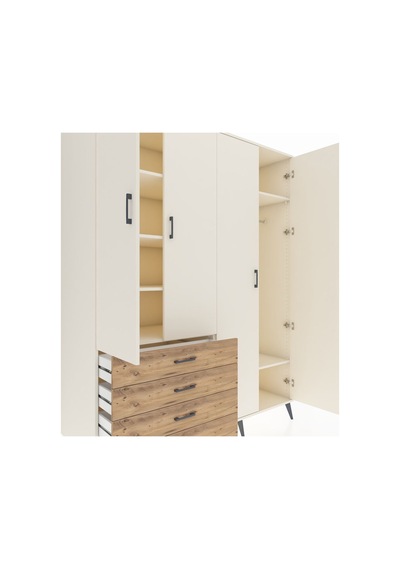 Kronos Gardrop 6 Raflı 4 Çekmeceli Tek Askılı 176x59x221 Aytaşı-aytaşı/çam Aytaşı/çam Kronos Gardrop 6 Raflı 4 Çekmeceli Tek Askılı 176x59x221 Aytaşı-aytaşı/çam Aytaşı/çam