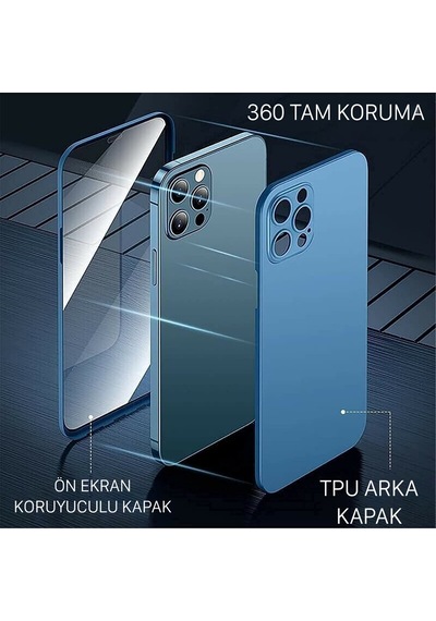 Apple Uyumlu iPhone 13 Pro Kilif 6.1 360 Tam Koruma + Yerlesik Ekran Koruyucu 516079371