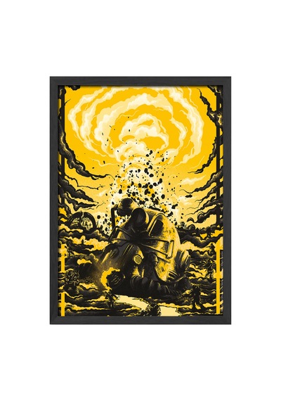 Fallout Siyah Ahşap Çerçeveli Poster, Dekoratif Oyun Duvar Tablosu