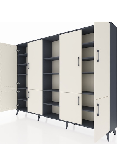 Arges Dolap 14 Raflı 8 Kapaklı 220x30x163 Antrasit-aytaşı/antrasit Aytası/antrasıt - Antrasıt Arges Dolap 14 Raflı 8 Kapaklı 220x30x163 Antrasit-aytaşı/antrasit Aytası/antrasıt - Antrasıt