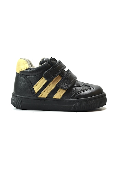 Onlo Ayakkabı S.260 Deri Siyah Sarı Ortopedik Erkek Bebek Sneaker Siyah - Sarı