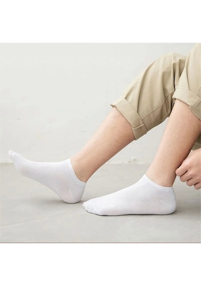 Socks Stores Erkek Çorap Patik Corap 5 Adet Beyaz