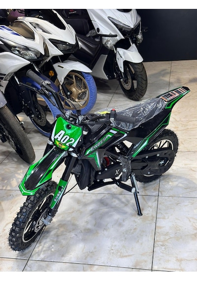 Enbest Benzınlı Çocuk Cros Motoru Hidrolik Frenler 7-17 Yaş Yeşil