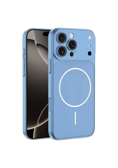 İphone 16 Pro Max Kılıf 18 Pro Max Görünümlü Çevirici Dönüştürücü Kamera Lens Korumalı Magsafe Grlpro Açık Mavi