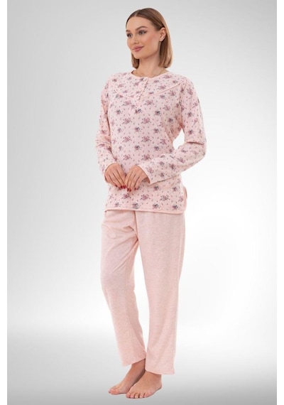 Mecit Pijama Mecit 6314 Pudra Kadın Büyük Beden Pijama Takımı Pudra