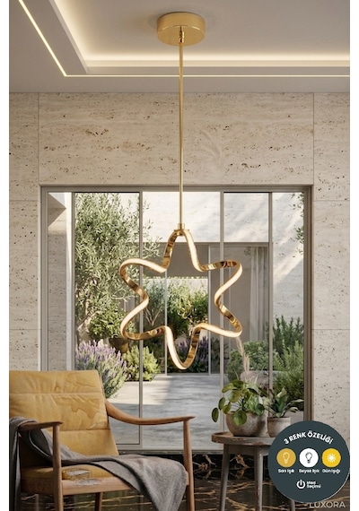 Yıldız Model Eskitme 3 Renkli Sarkıt Modern Salon, Çocuk Odası, Mutfak Ve Antre İçin Şık Aydınlatma