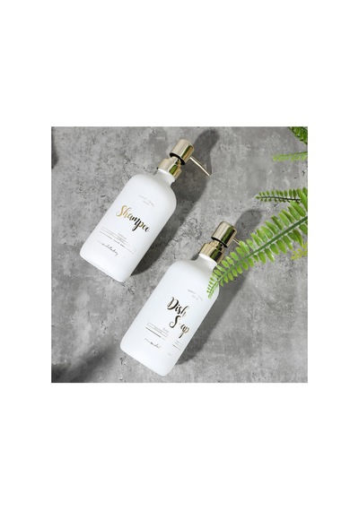 Beyaz Cam Şampuan Şişesi - 500 Ml Shampoo Beyaz Beyaz