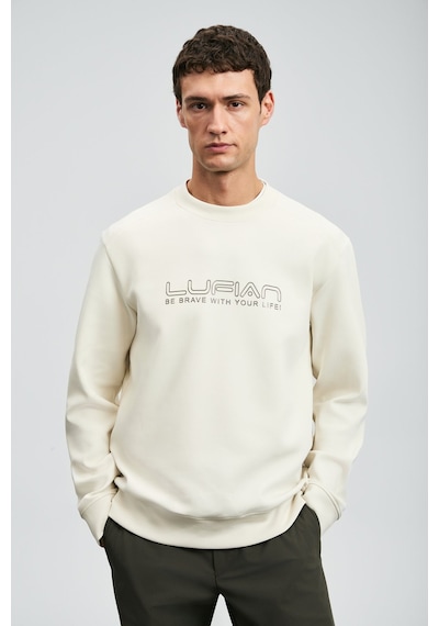 Lufian Erkek Luther Sweatshirt 112030171 Ekru Ekru