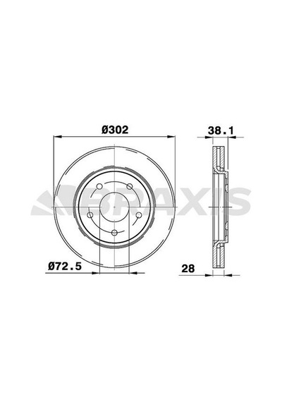Braxıs On Fren Dıskı Chrysler Grand Voyager V Dodge Journey AOD-BRAXIS AE0555
